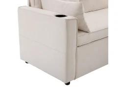 Sofás con función de dormir, sofás en forma de L, muebles tapizados, sofás, tumbonas con portavasos,Beige