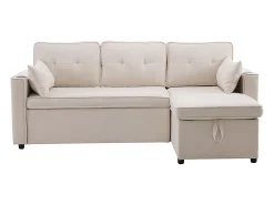 Sofás con función de dormir, sofás en forma de L, muebles tapizados, sofás, tumbonas con portavasos,Beige
