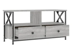 Sophie-Bernadette-Marie Mueble TV erro y madera contrachapada gris Sonoma 90x33x45 cm