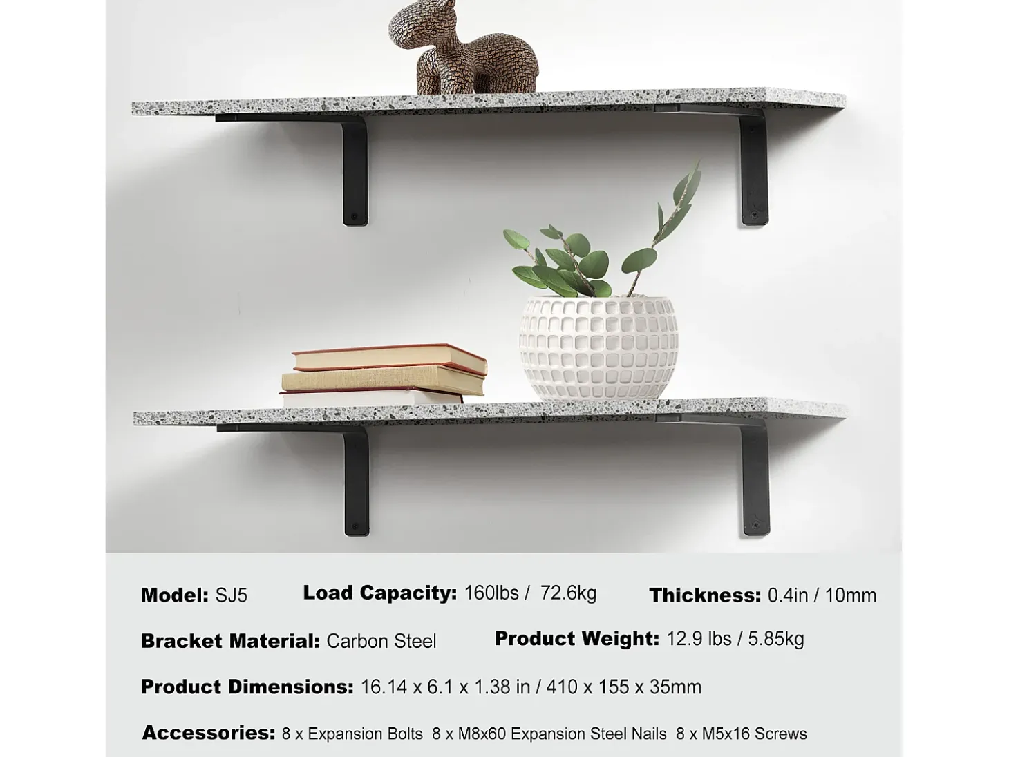 Soporte de Estantería SucceBuy, 41 x 15 cm, 4 Piezas, en Forma de L, Resistente y de Gran Carga
