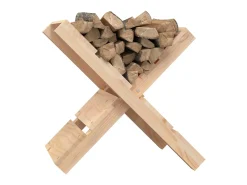 Soporte de leña madera maciza de pino 47x39,5x48 cm ES368478