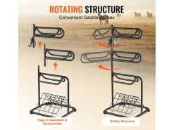 Soporte de Sillas de Montar Autoportante SucceBuy, con 3 Niveles para Sillas Inglesas y Western