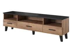 Soporte de TV de 180 cm negro mate y roble Colin