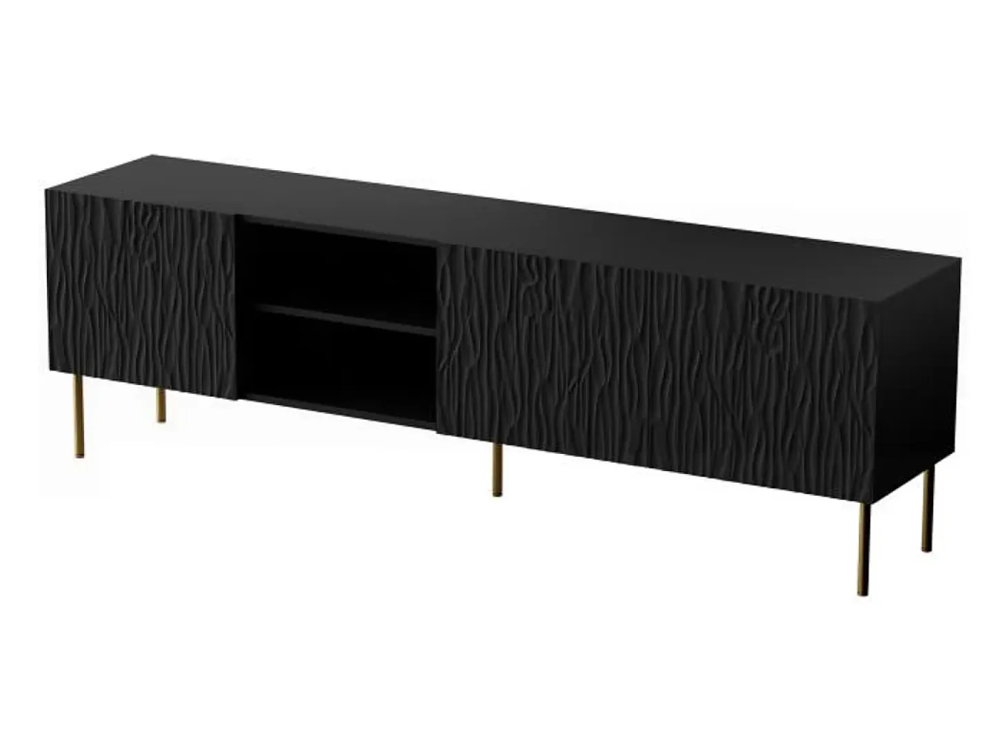 Soporte de TV de diseño Mokt negro mate de 190 cm