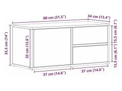Soporte de TV Negro 80 x 34 x 35.5 cm Madera contrachapada