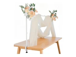 Soporte de Vara de Mesa SucceBuy con Pinzas, Soporte Arco de Mesa, Altura Ajustable 33-106.7 cm Longitud Ajustable 71.1-249 cm, Marco Arco Metal