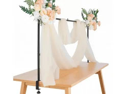 Soporte de Vara de Mesa SucceBuy con Pinzas, Soporte Arco de Mesa, Altura Ajustable 33-107 cm Longitud Ajustable 71.1-249 cm, Marco de Arco Metal