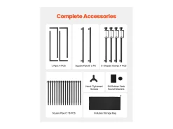 Soporte de Vara de Mesa SucceBuy con Pinzas, Soporte Arco de Mesa, 2 PCS, Altura Ajustable 33-106.7 cm Longitud Ajustable 71.1-249 cm, Marco Arco Metal