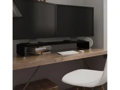 Soporte para TV/Elevador monitor cristal negro 110x30x13 cm