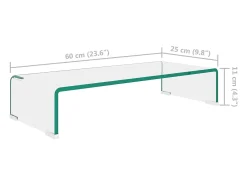 Soporte para TV/Elevador monitor cristal claro 60x25x11 cm