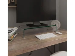 Soporte para TV/Elevador monitor cristal claro 60x25x11 cm