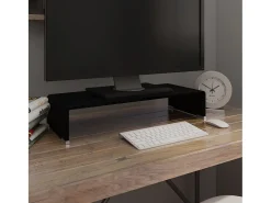 Soporte para TV/Elevador monitor cristal negro 60x25x11 cm