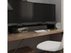 Soporte para TV/Elevador monitor cristal negro 120x30x13 cm