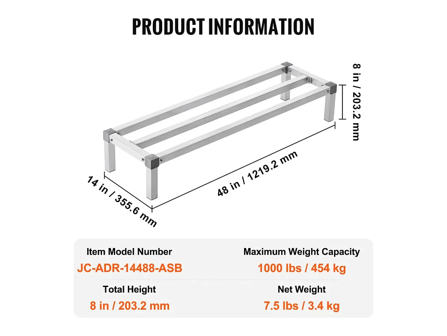 Soporte SucceBuy Estante de Curado de Aluminio Robusto 122 cm x 36 cm x 20 cm, Capacidad de Carga Excepcional de 454 kg - para Almacenamiento y Secado Seguro