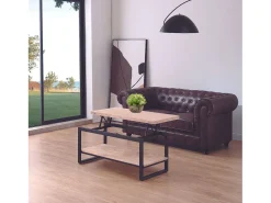 Steve Mesa Centro Elevable Extensible Roble Nordish/Negro 47-62x100x45-90 cm