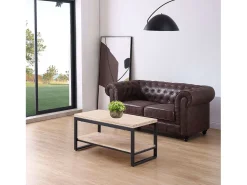 Steve Mesa Centro Elevable Extensible Roble Nordish/Negro 47-62x100x45-90 cm