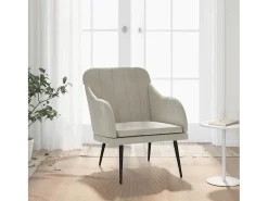 Streetsboro Sillón de terciopelo gris claro 63x76x80 cm