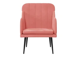 Streetsboro Sillón de terciopelo rosa 63x76x80 cm