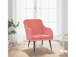 Streetsboro Sillón de terciopelo rosa 63x76x80 cm