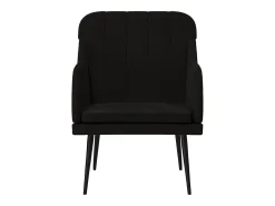 Streetsboro Sillón de terciopelo negro 63x76x80 cm