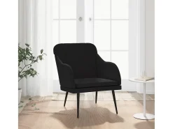 Streetsboro Sillón de terciopelo negro 63x76x80 cm