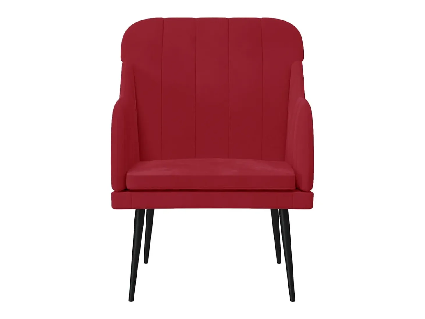 Streetsboro Sillón de terciopelo rojo tinto 63x76x80 cm