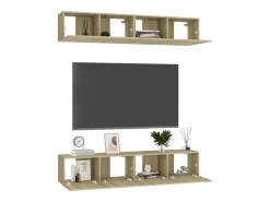 Sultan Juego de muebles de salón 4 piezas roble Sonoma 80x30x30 cm