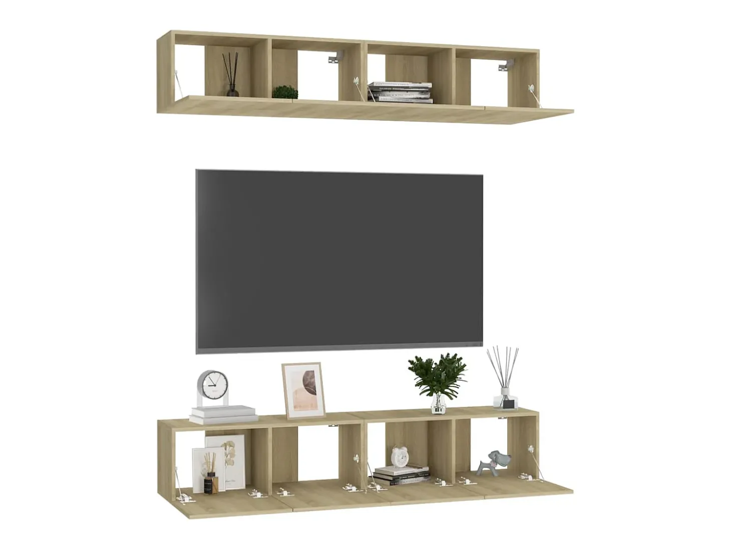 Sultan Juego de muebles de salón 4 piezas roble Sonoma 80x30x30 cm