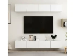 Sultan Muebles de TV 4 uds madera de ingeniería blanco 100x30x30 cm