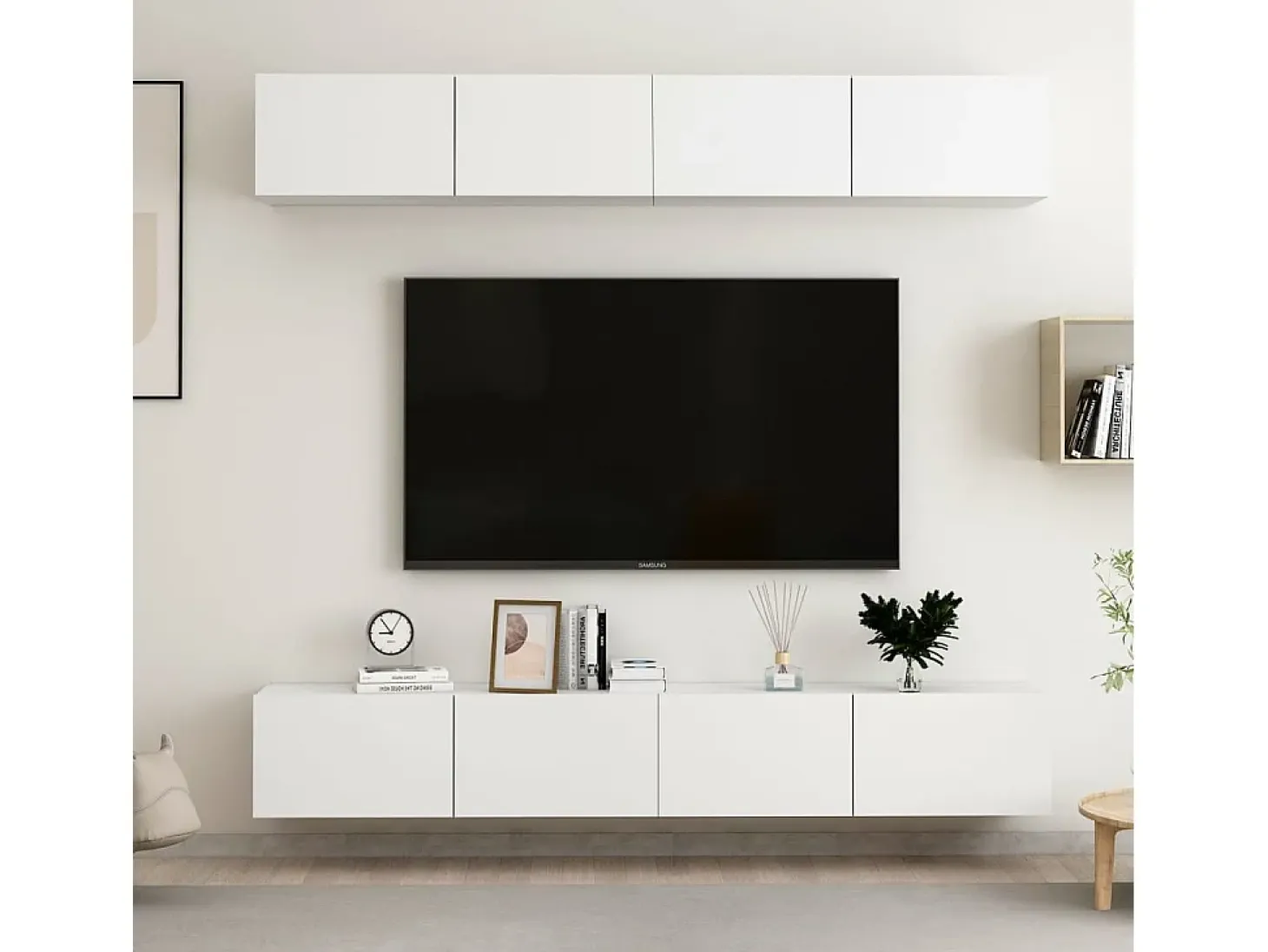Sultan Muebles de TV 4 uds madera de ingeniería blanco 100x30x30 cm