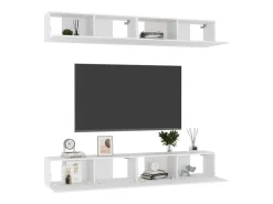 Sultan Muebles de TV 4 uds madera de ingeniería blanco 100x30x30 cm