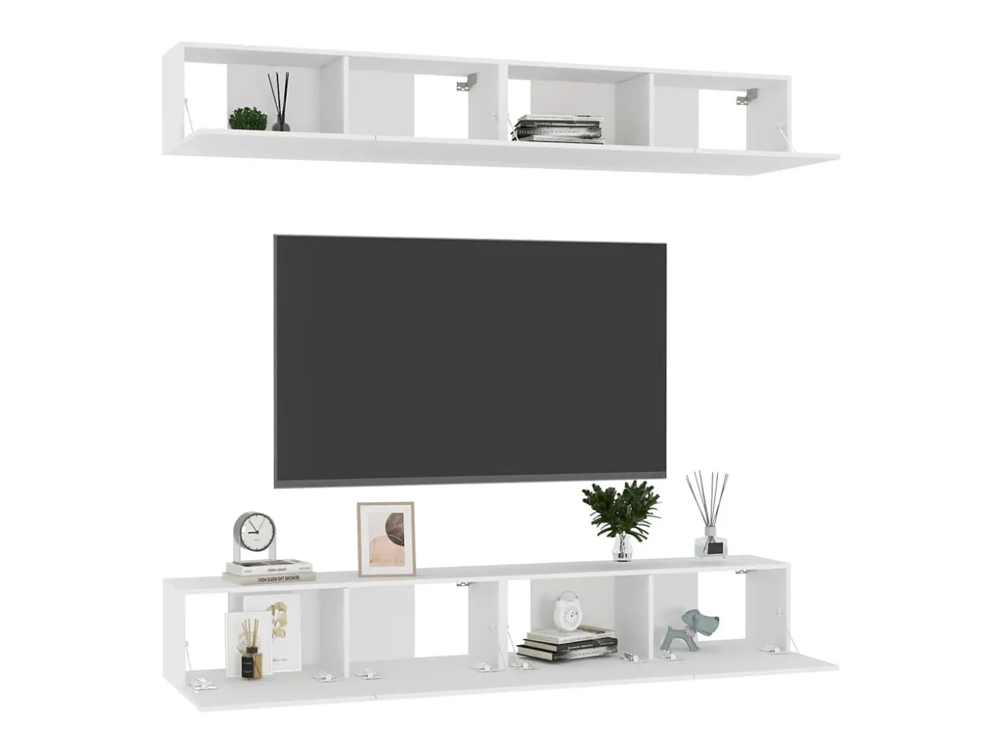 Sultan Muebles de TV 4 uds madera de ingeniería blanco 100x30x30 cm