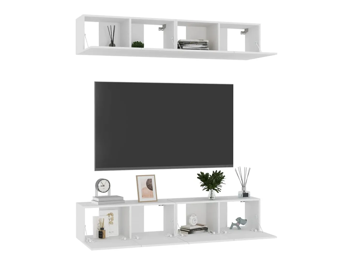 Sultan Muebles para TV 4 uds madera contrachapada blanco 80x30x30 cm