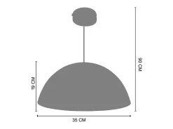 Suspensión TOSEL , metal,Negro ,A78x D 42,5xP42,5cm
