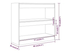 Sutter Creek Estantería/divisor de espacios color roble Sonoma 80x30x72 cm