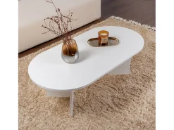 Table basse ovale effet travertin 119x60cm LYU