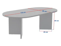Table basse ovale effet travertin 119x60cm LYU