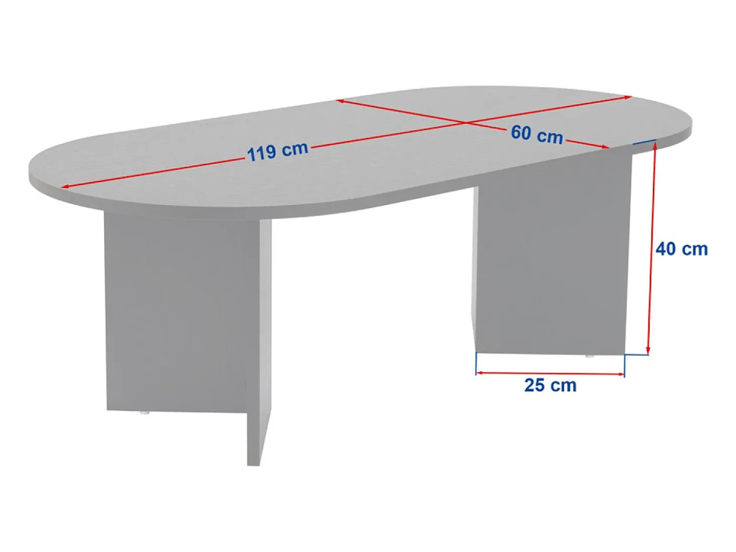 Table basse ovale effet travertin 119x60cm LYU