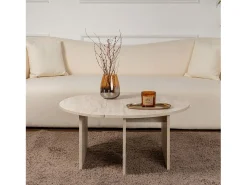 Table basse ronde duo pin atlantique 90cm AZUS