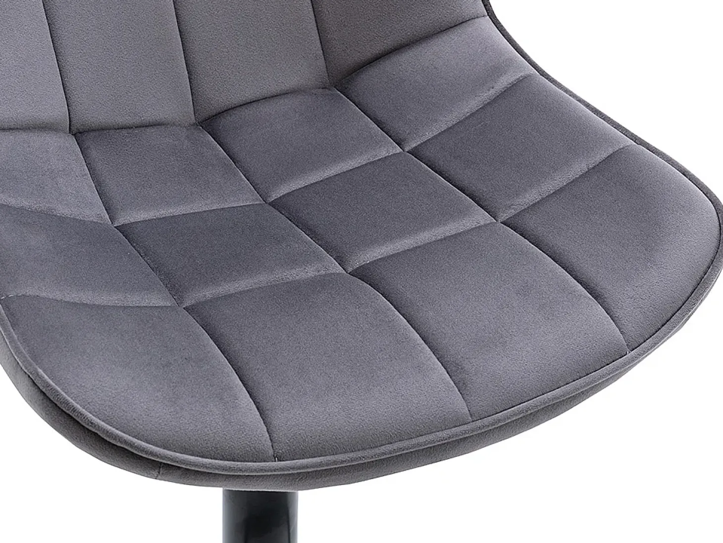 taburete alto ajustable terciopelo metal gris LIMA II (lote de 2)