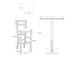 Taburete alto de madera color naranja h 73 cm estilo rústico para hogar y bar