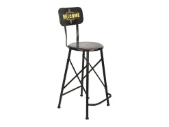 Taburete Alto De Metal Negro