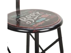 Taburete Alto De Metal Negro