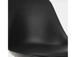 Taburete alto de metal para barra de cocina con cojín de diseño moderno Willis - Negro