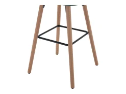 taburete alto de terciopelo y metal efecto madera de haya - Verde oscuro - ELEANA