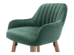 taburete alto de terciopelo y metal efecto madera de haya - Verde oscuro - ELEANA