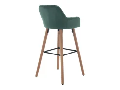 taburete alto de terciopelo y metal efecto madera de haya - Verde oscuro - ELEANA
