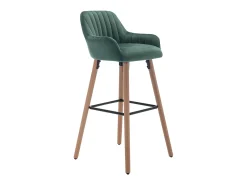 taburete alto de terciopelo y metal efecto madera de haya - Verde oscuro - ELEANA