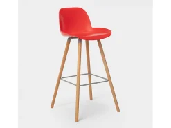 Taburete alto moderno de diseño escandinavo para bar y cocina Eiffel Burj 75 - Rojo