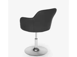 Taburete bar cocina giratoria butaca con reposabrazos regulables Ober - Negro